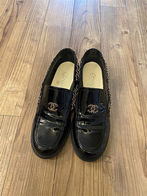 chanel patent loafer|real real Chanel loafers.